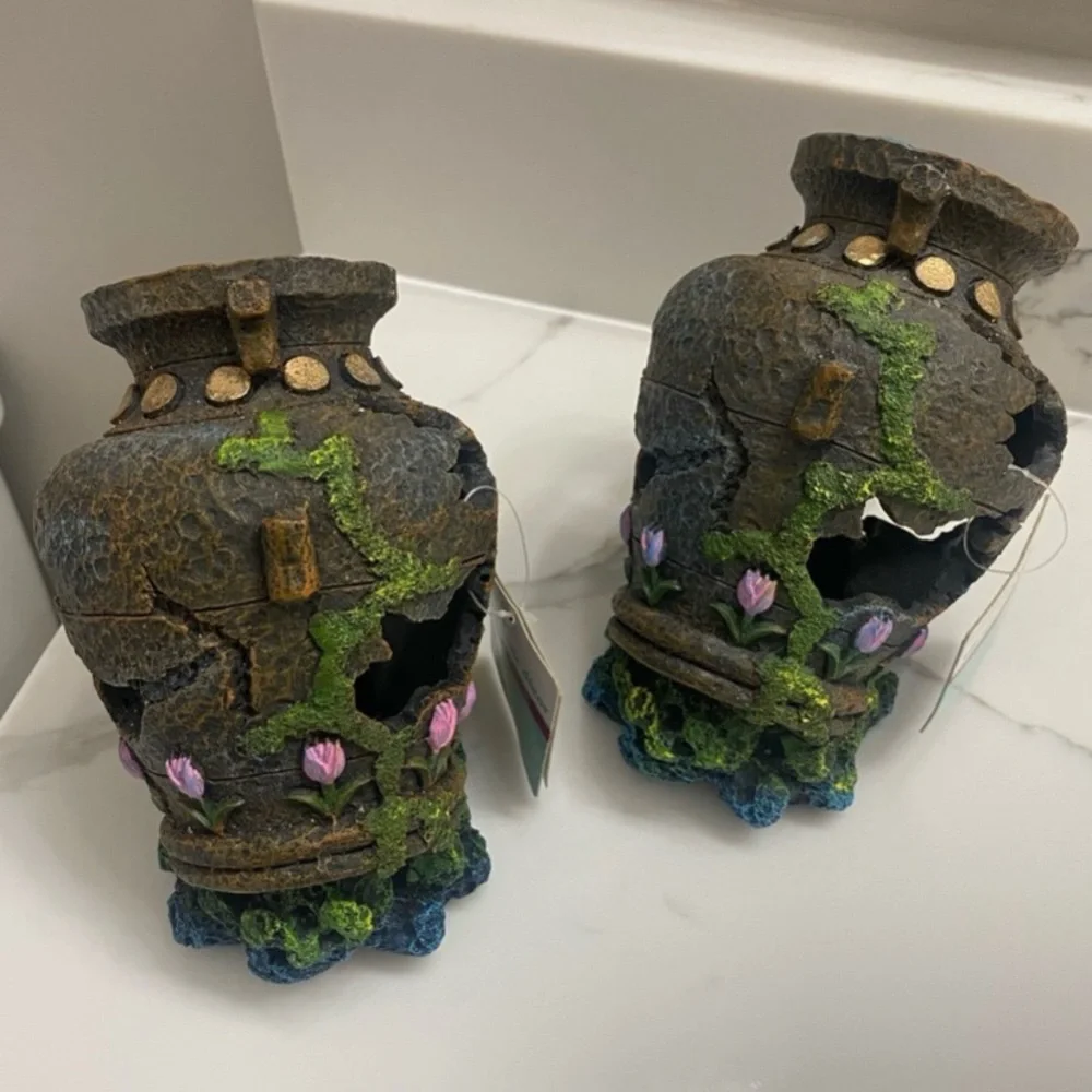 Aquarium Decor, Fish Tank Decoration, Set of 2, NWT